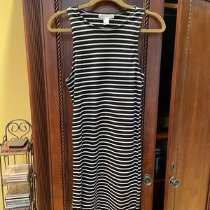 black and white striped dress